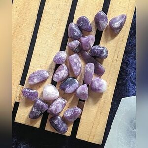 Lepidolite Lithium Bowl ☪️ natural energy source Gemstone ☮️ rough polished Rock